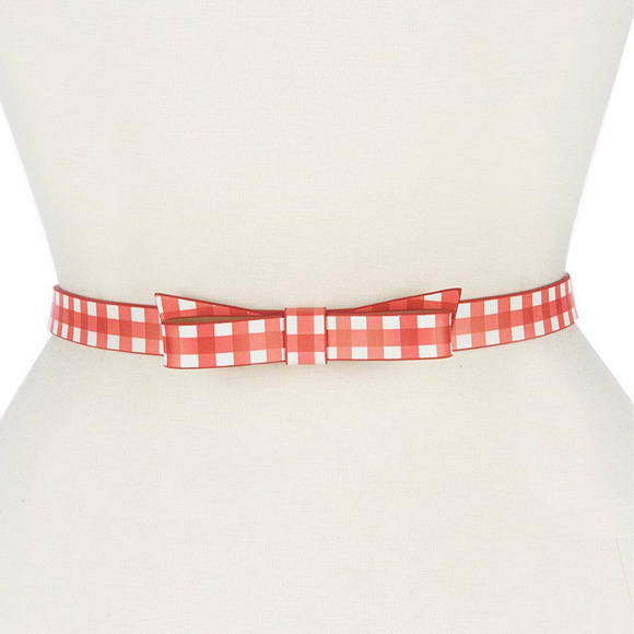kate spade Accessories - NWT kate spade Gingham Printed Classic Bow Belt